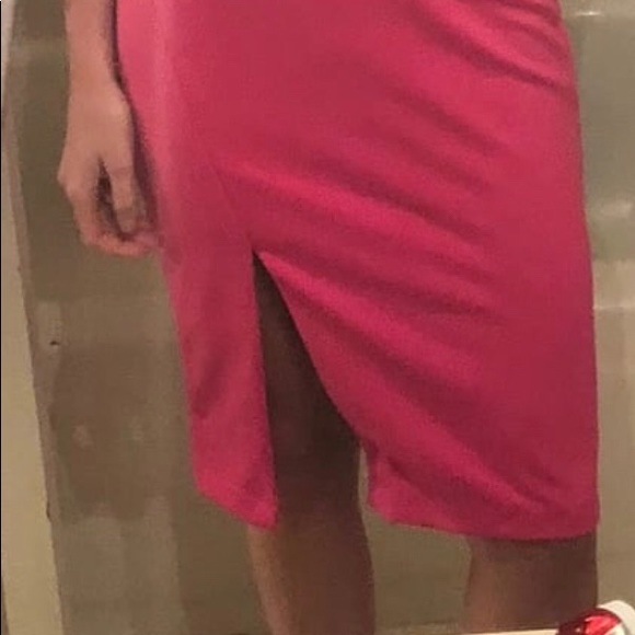NWT Lulus Aglow Bright Fuschia bodycon midi dress - Picture 4 of 5